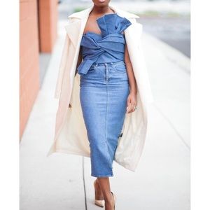 Cameo denim bustier top